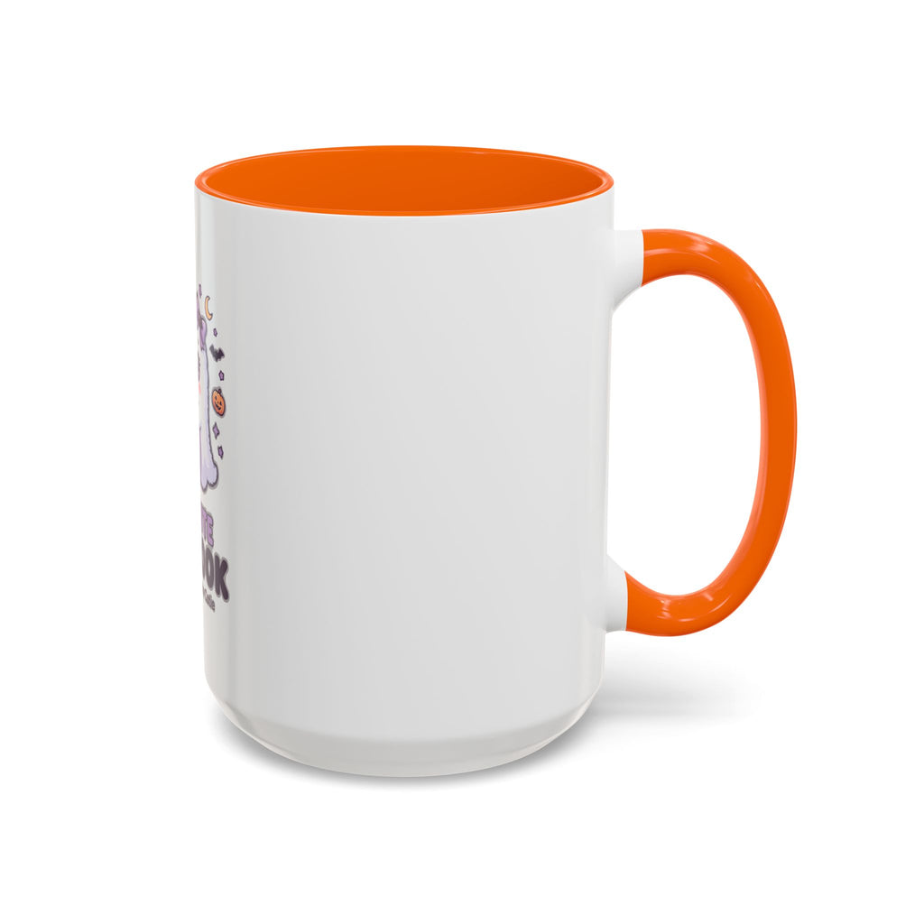 Too Cute to Spook Coffee Mug — Halloween Ghost Pumpkin Accent Mug (11/15oz)