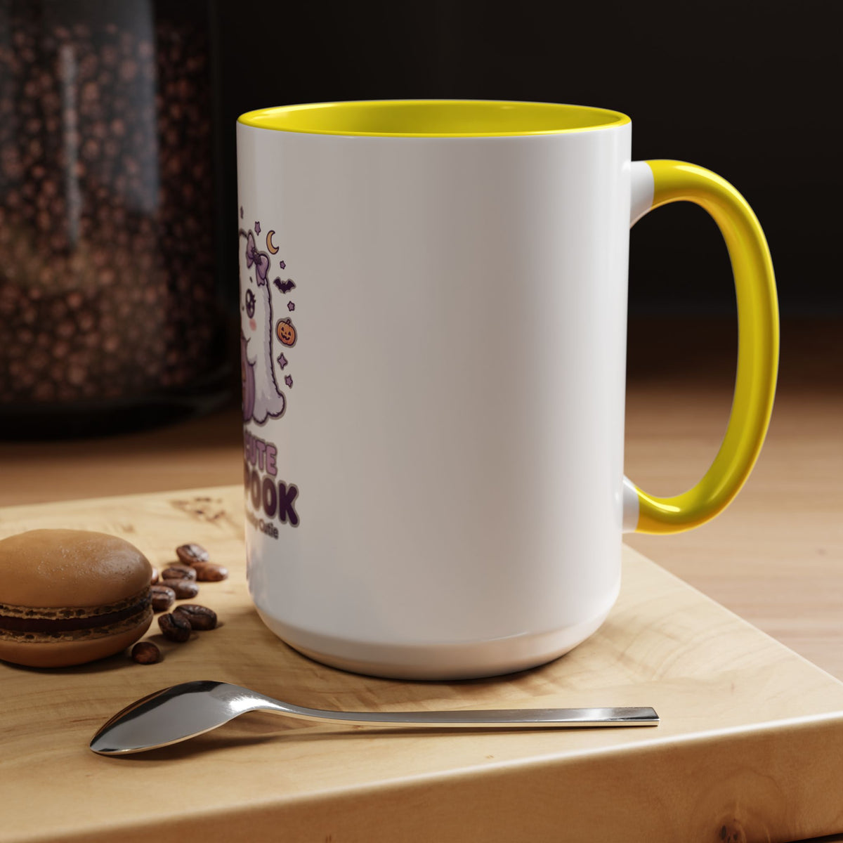 Too Cute to Spook Coffee Mug — Halloween Ghost Pumpkin Accent Mug (11/15oz)