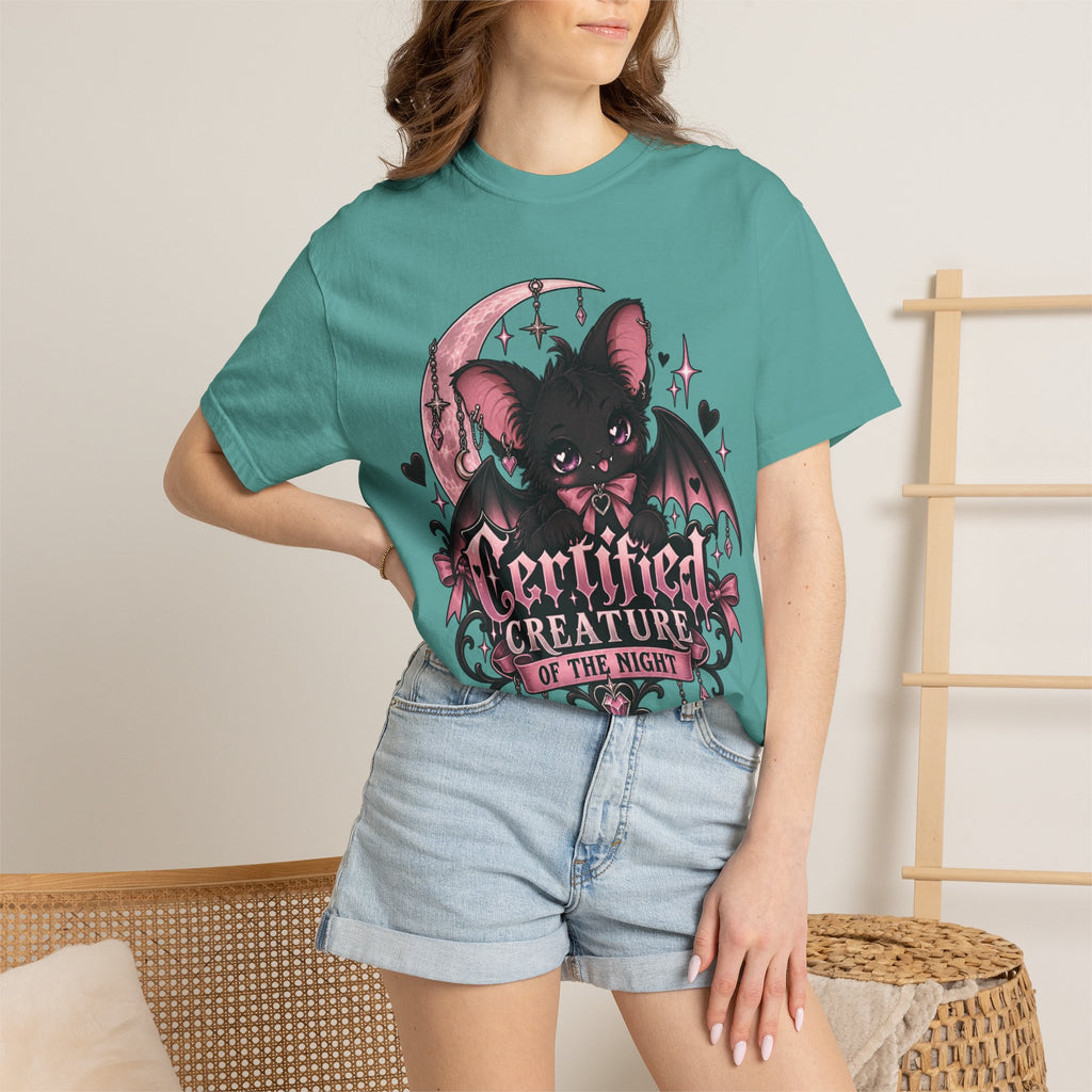 Certified Creature of the Night T-Shirt — Goth Bat Graphic Tee