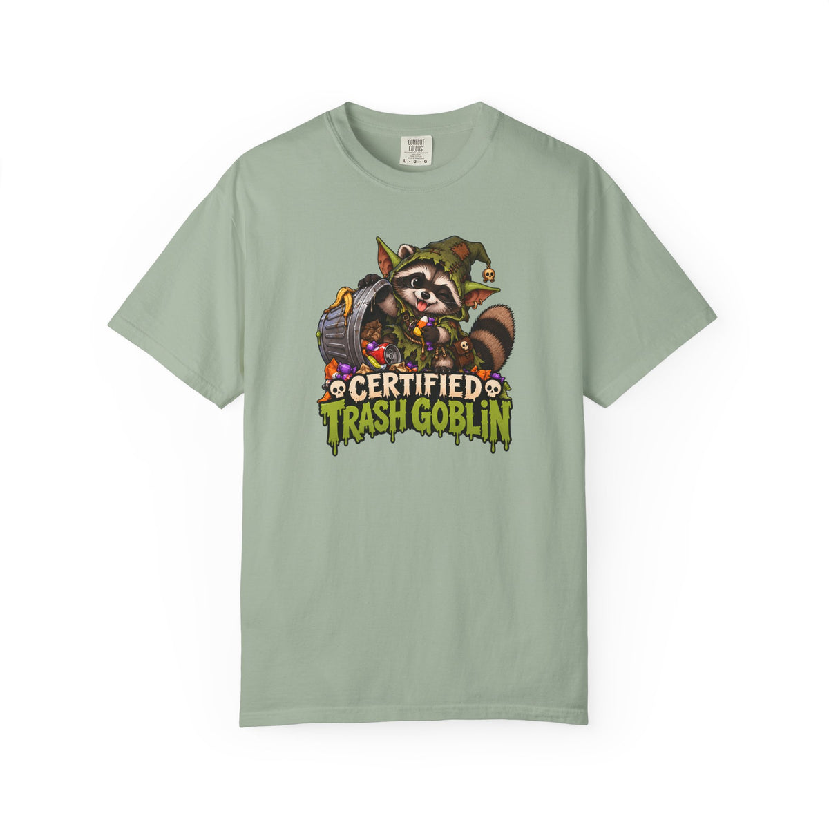 Certified Trash Goblin T-Shirt — Cute Mischief Raccoon Graphic Tee