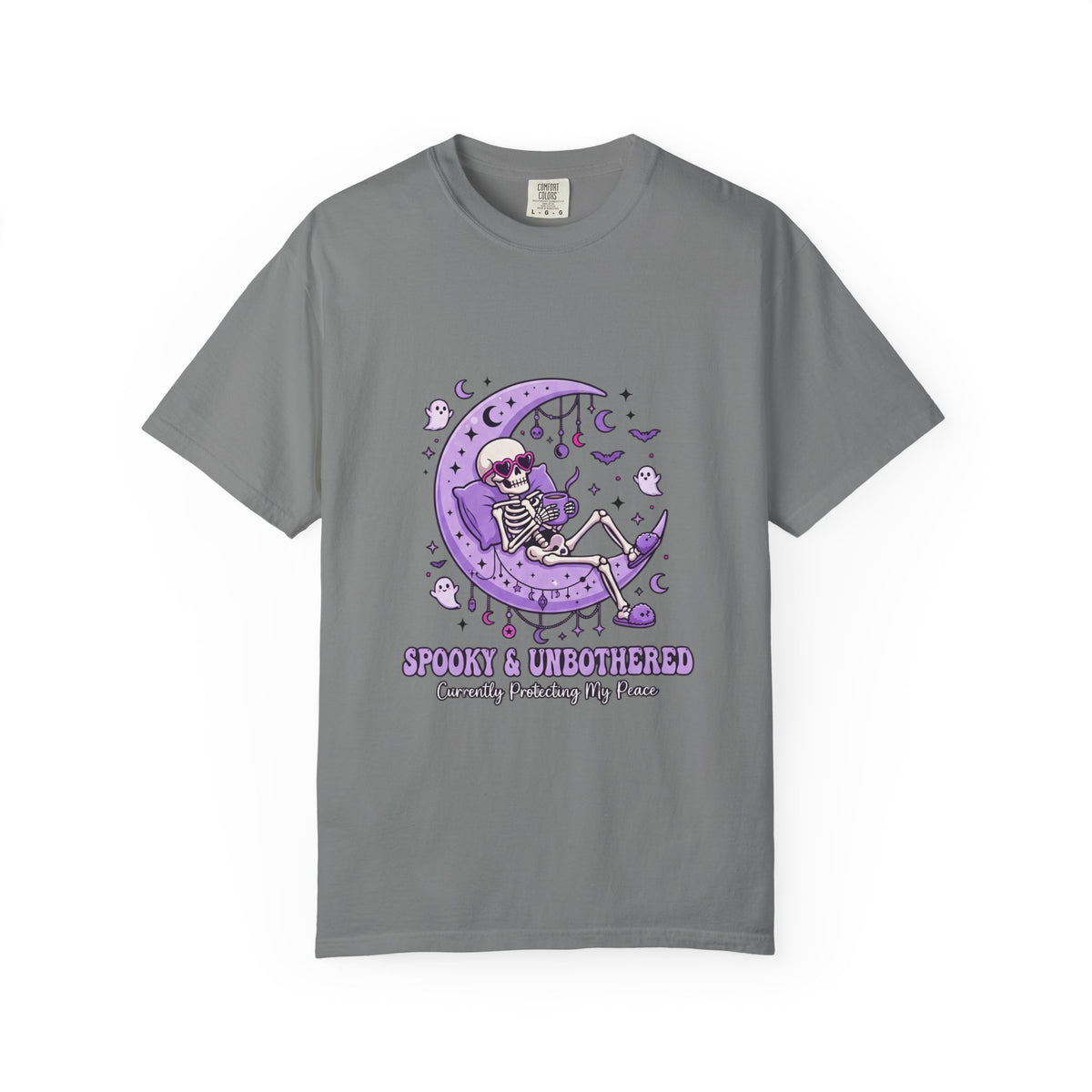Spooky & Unbothered Skeleton Moon T-Shirt