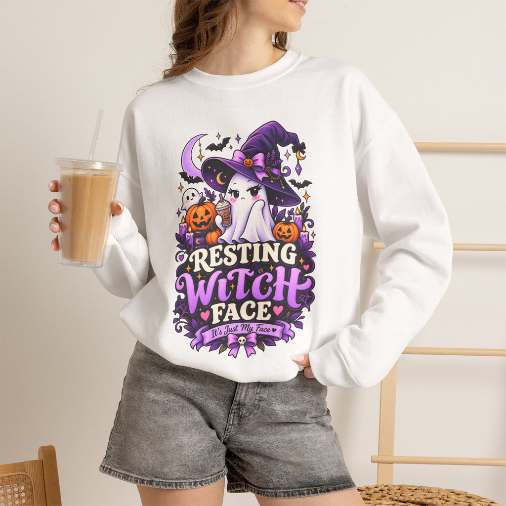 Sweatshirt — "Resting Witch Face" Halloween Crewneck
