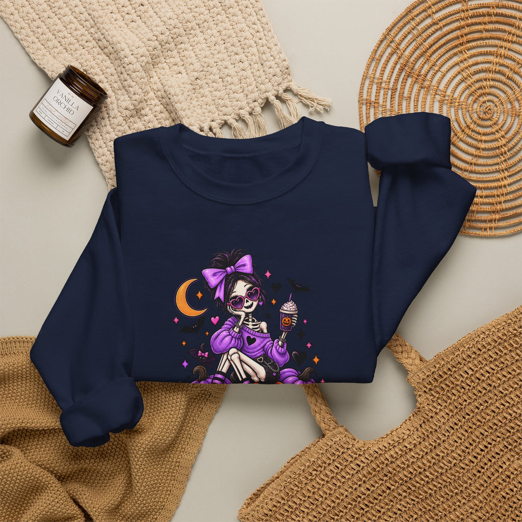 Drop Dead Gorgeous Halloween Sweatshirt — Gothic Pinup Vampire Design