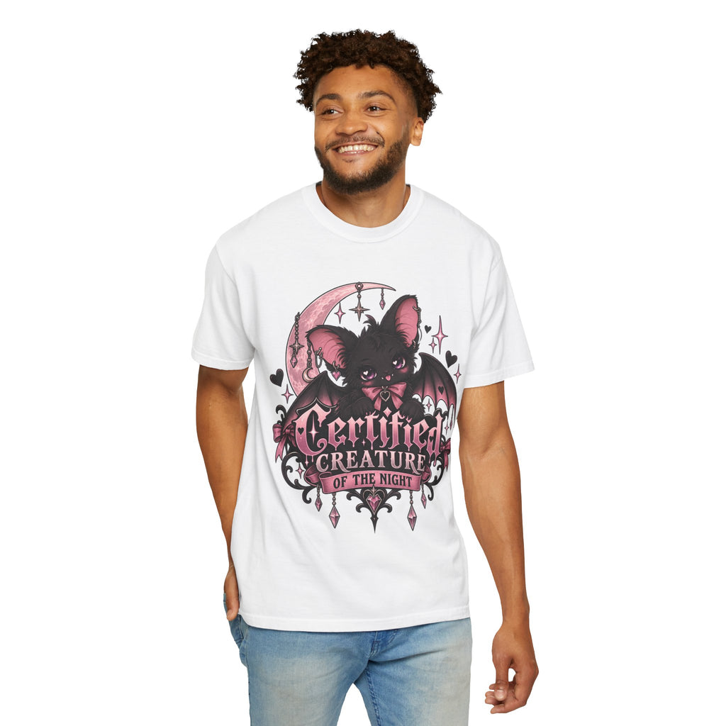 Certified Creature of the Night T-Shirt — Goth Bat Graphic Tee