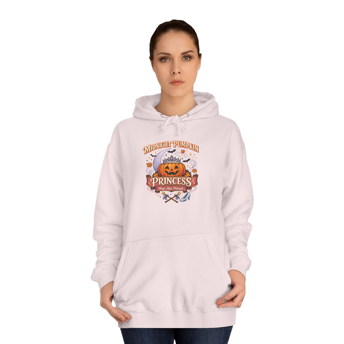Pumpkin Princess College Hoodie — Fall Halloween Cute Graphic Hoodie