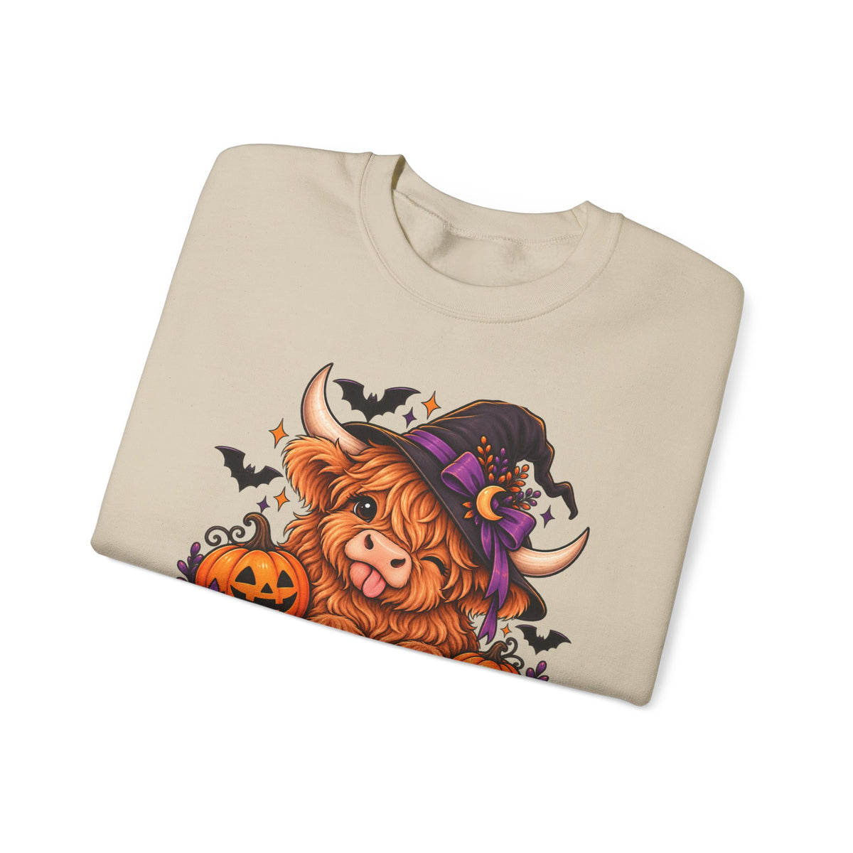 "Moo-dy & Spooky" Highland cow sweatshirt