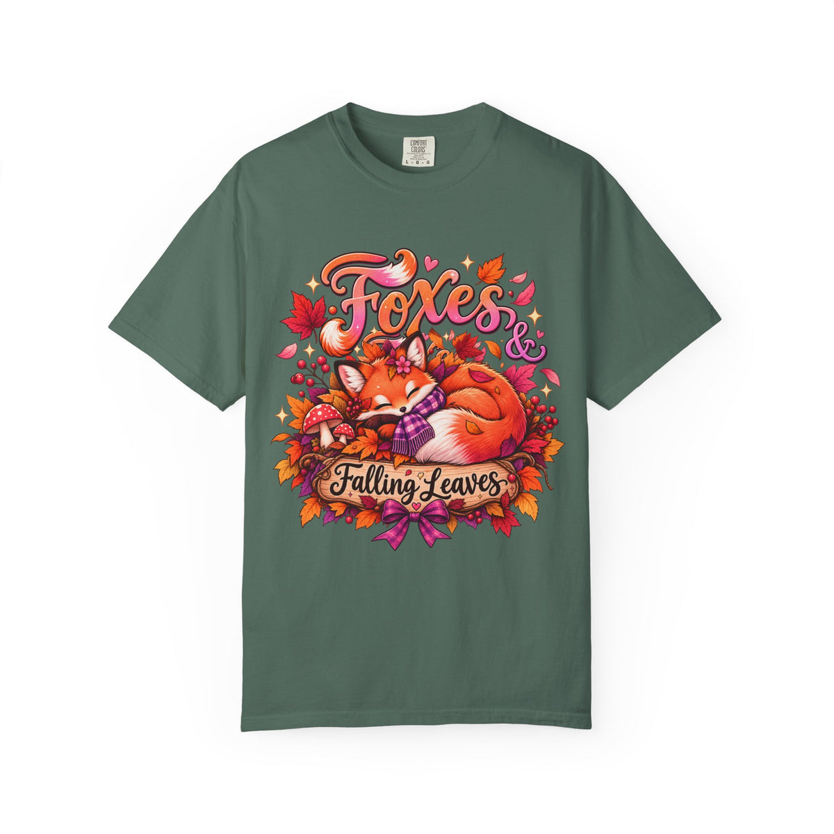 Foxes & Falling Leaves T-Shirt — Cozy Autumn Fox Graphic Tee
