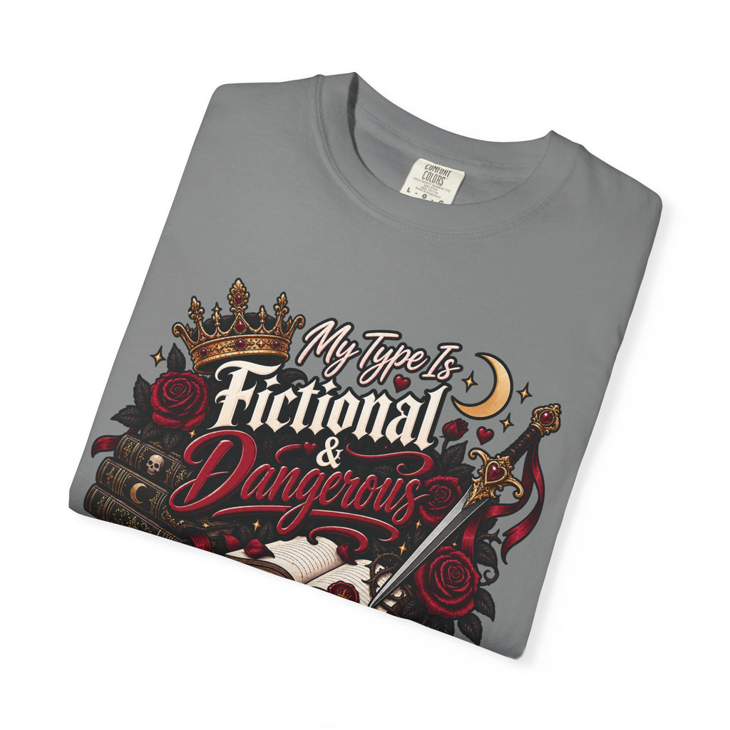 Fictional & Dangerous T-Shirt — Gothic Booklover Graphic Tee