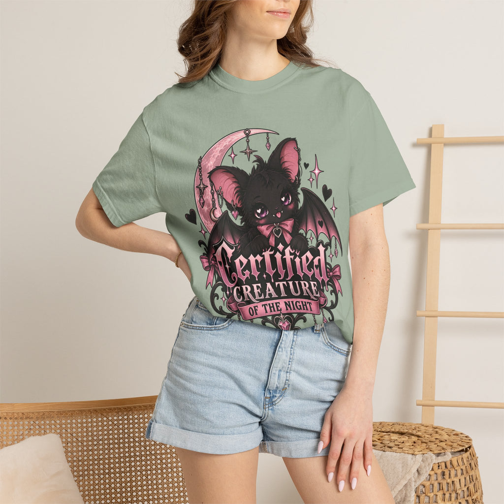 Certified Creature of the Night T-Shirt — Goth Bat Graphic Tee