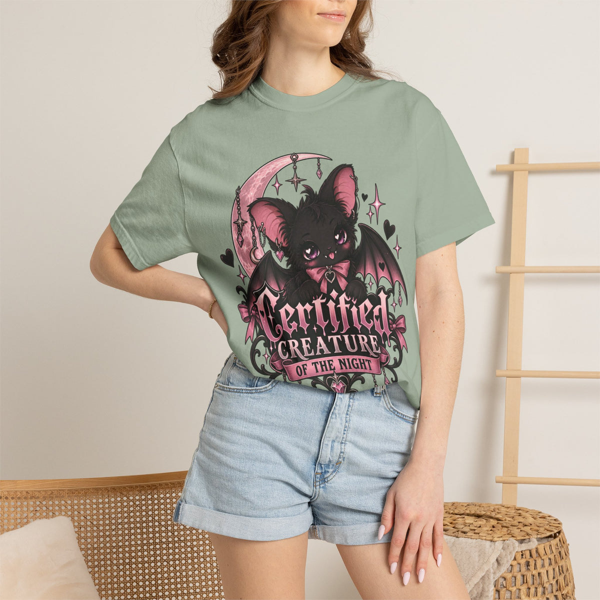Certified Creature of the Night T-Shirt — Goth Bat Graphic Tee