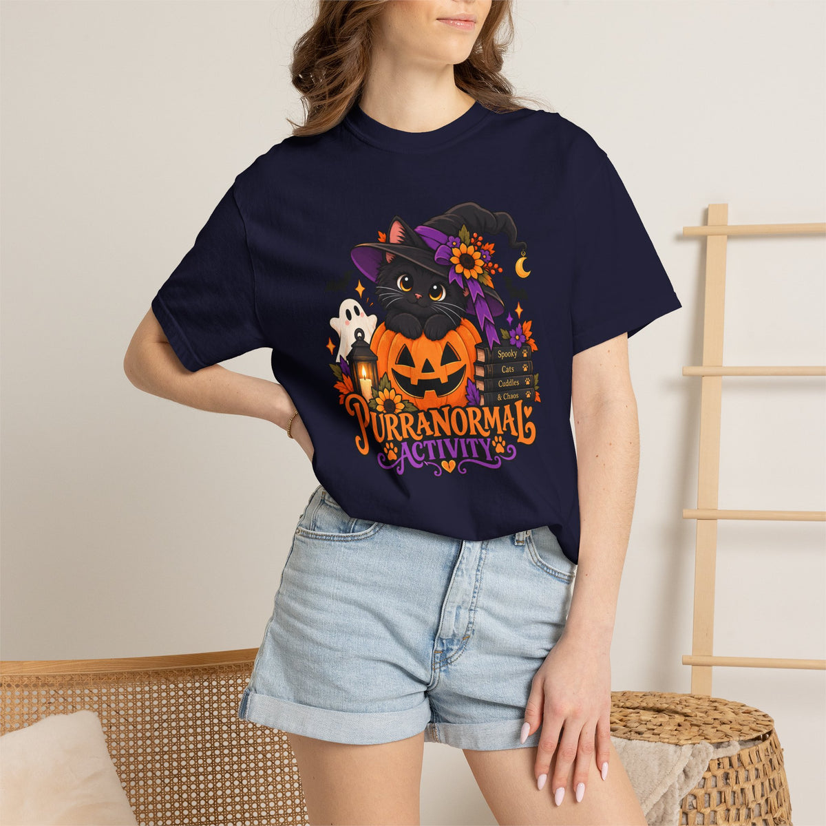 Purranormal Activity Halloween Cat T-Shirt