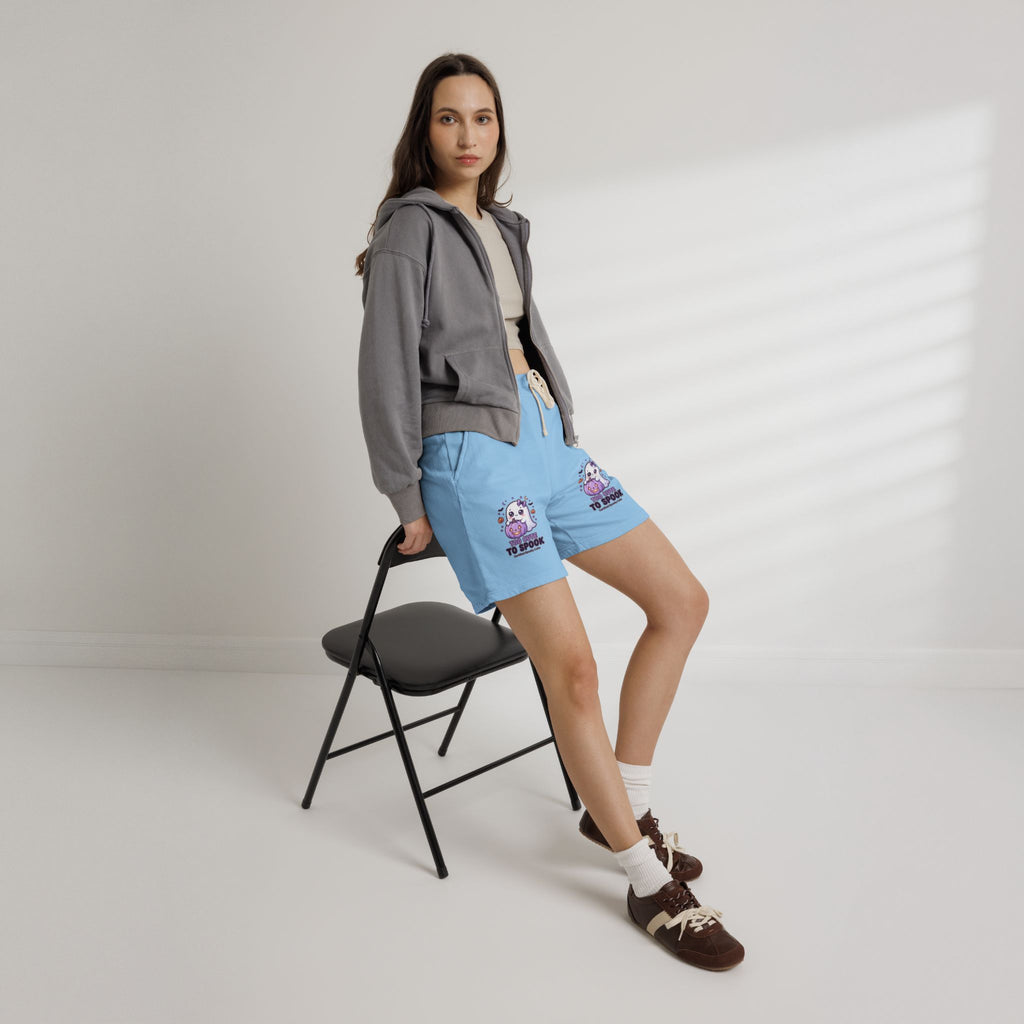 Cute Ghost 'Too Cute to Spook' Fleece Sweat Shorts