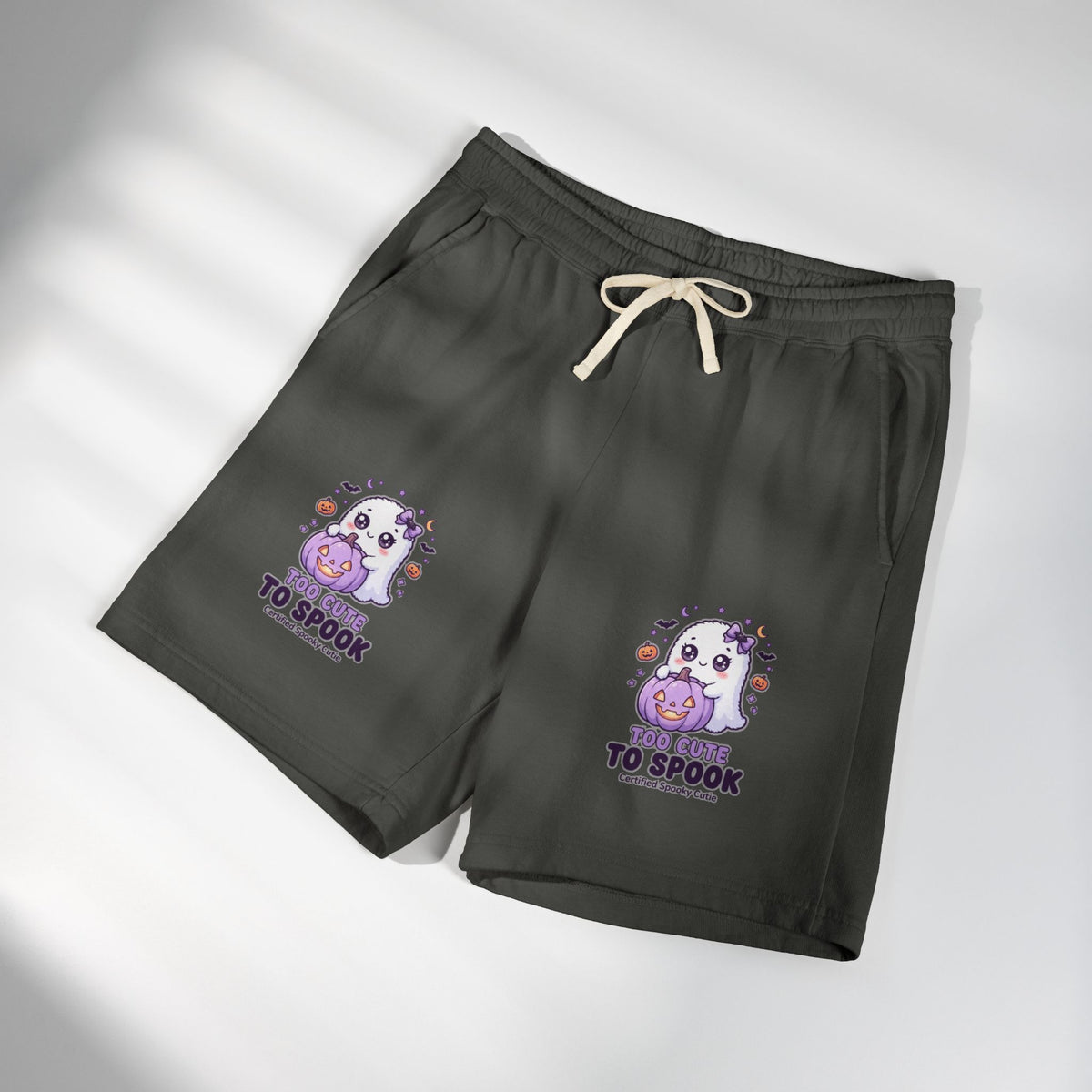 Cute Ghost 'Too Cute to Spook' Fleece Sweat Shorts