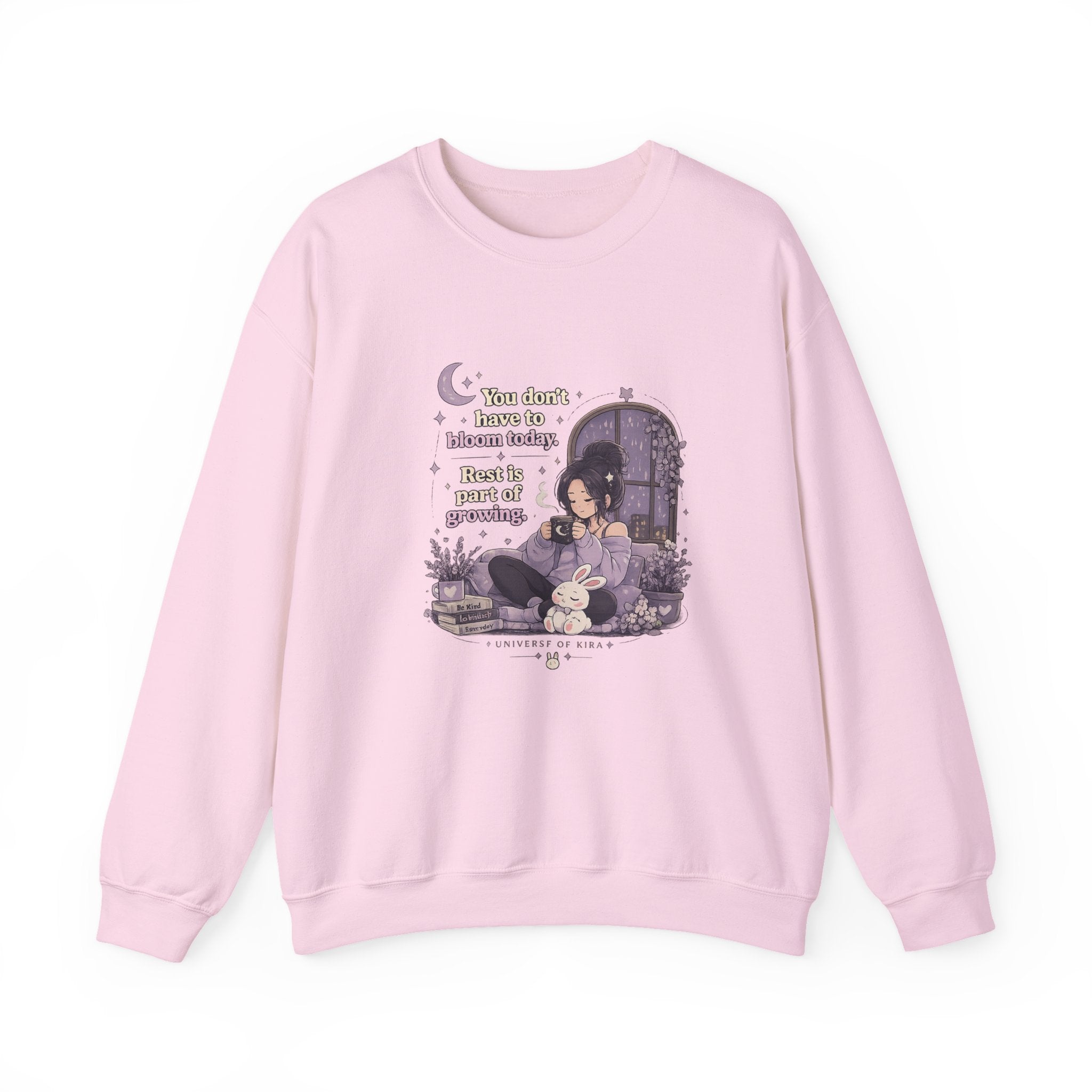 Cozy Witchy Girl Crewneck Sweatshirt — "The Moon...knows she..." Graphic
