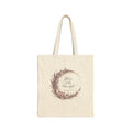 Floral Moon Wreath Tote Bag — "Bloom Under Moonlight" Cotton Canvas Market Tote
