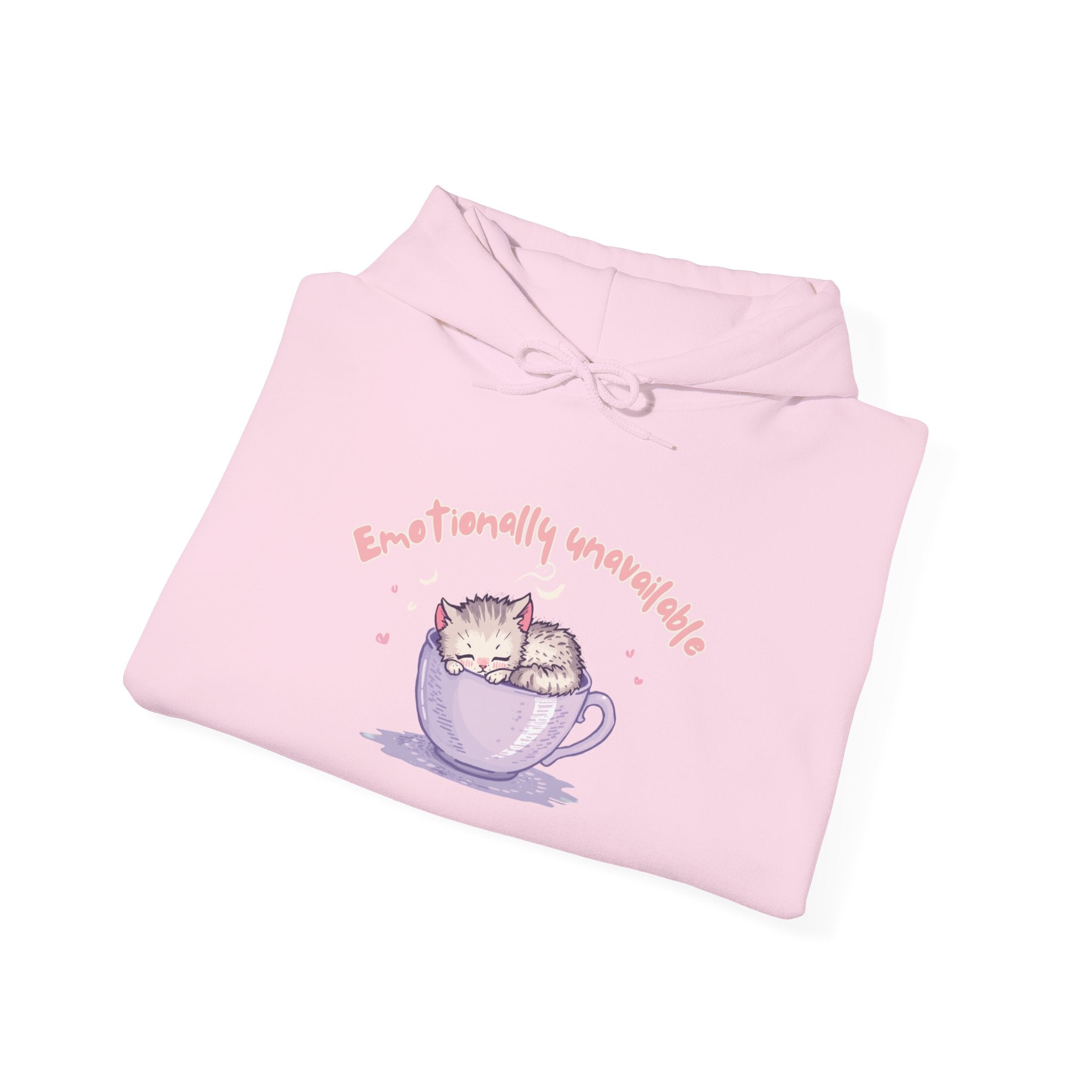 Hoodie - "Beautifully Unremarkable" Cat in Teacup Cute Graphic Hoodie