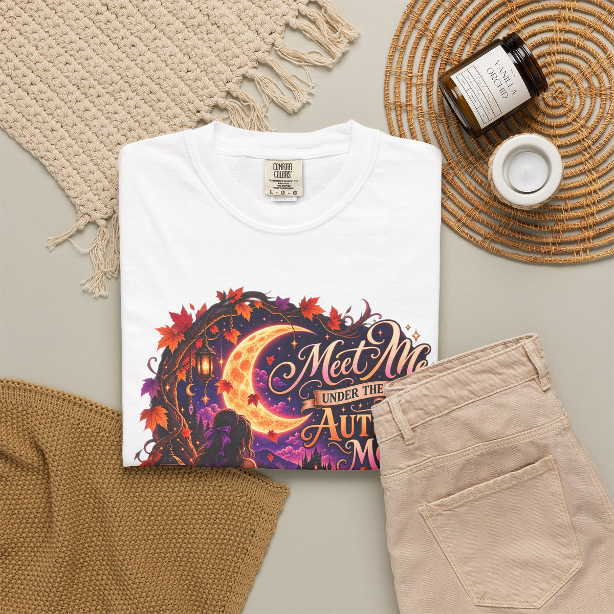 "Meet Me Under the Autumn Moon" Fall Graphic Tee