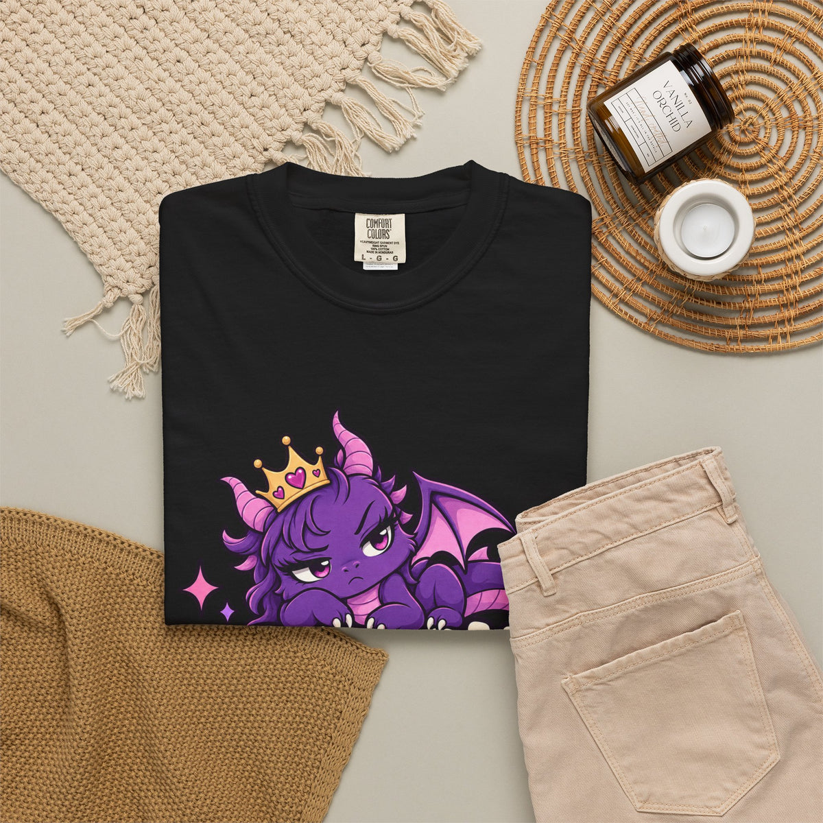 Dragons Before Dudes T-Shirt — Cute Purple Dragon Graphic Tee for Women & Fans
