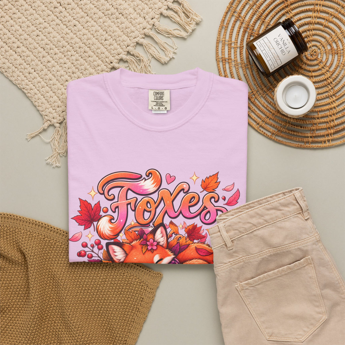 Foxes & Falling Leaves T-Shirt — Cozy Autumn Fox Graphic Tee