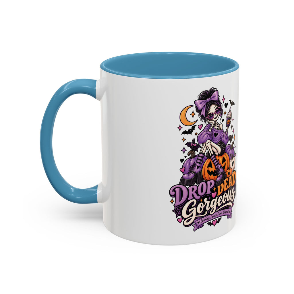Halloween Coffee Mug — 'Drop Dead Gorgeous' Gothic Pumpkin Witch Accent Mug
