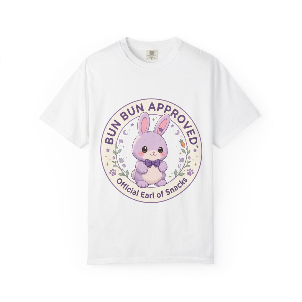 Bun Bun Approved Bunny T‑Shirt — "Official Earl of Snacks" Cute Pastel Tee