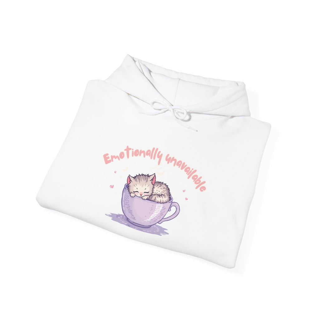 Hoodie - "Beautifully Unremarkable" Cat in Teacup Cute Graphic Hoodie