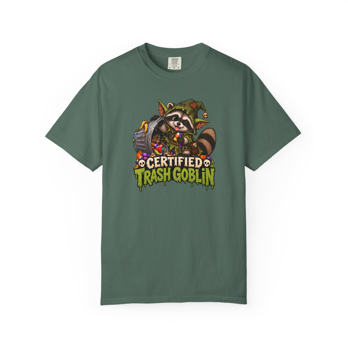 Certified Trash Goblin T-Shirt — Cute Mischief Raccoon Graphic Tee