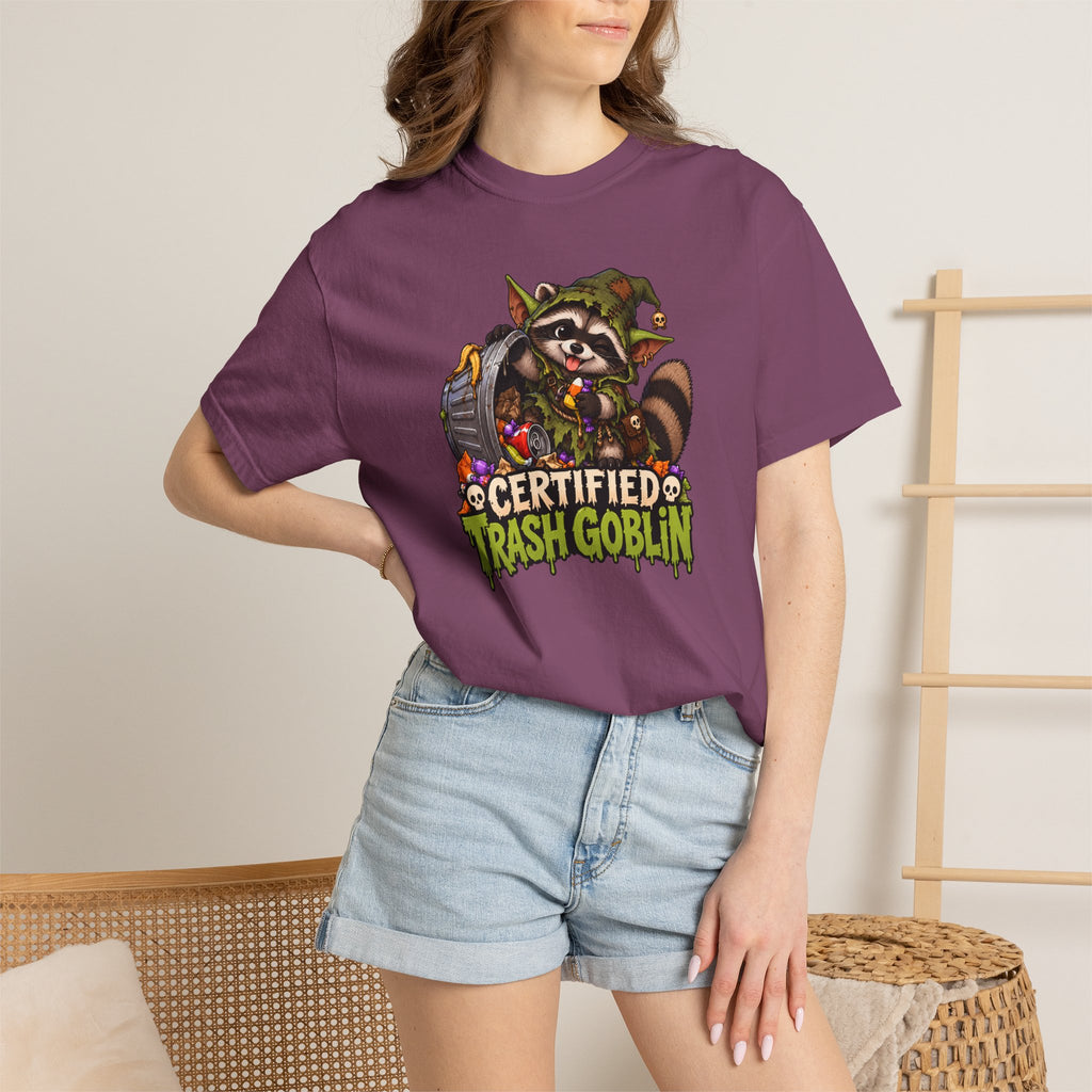 Certified Trash Goblin T-Shirt — Cute Mischief Raccoon Graphic Tee