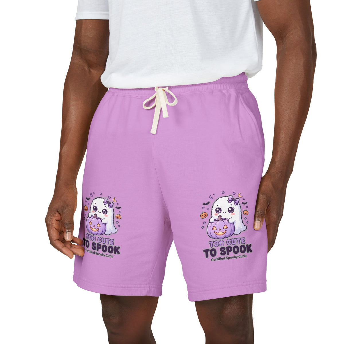 Cute Ghost 'Too Cute to Spook' Fleece Sweat Shorts