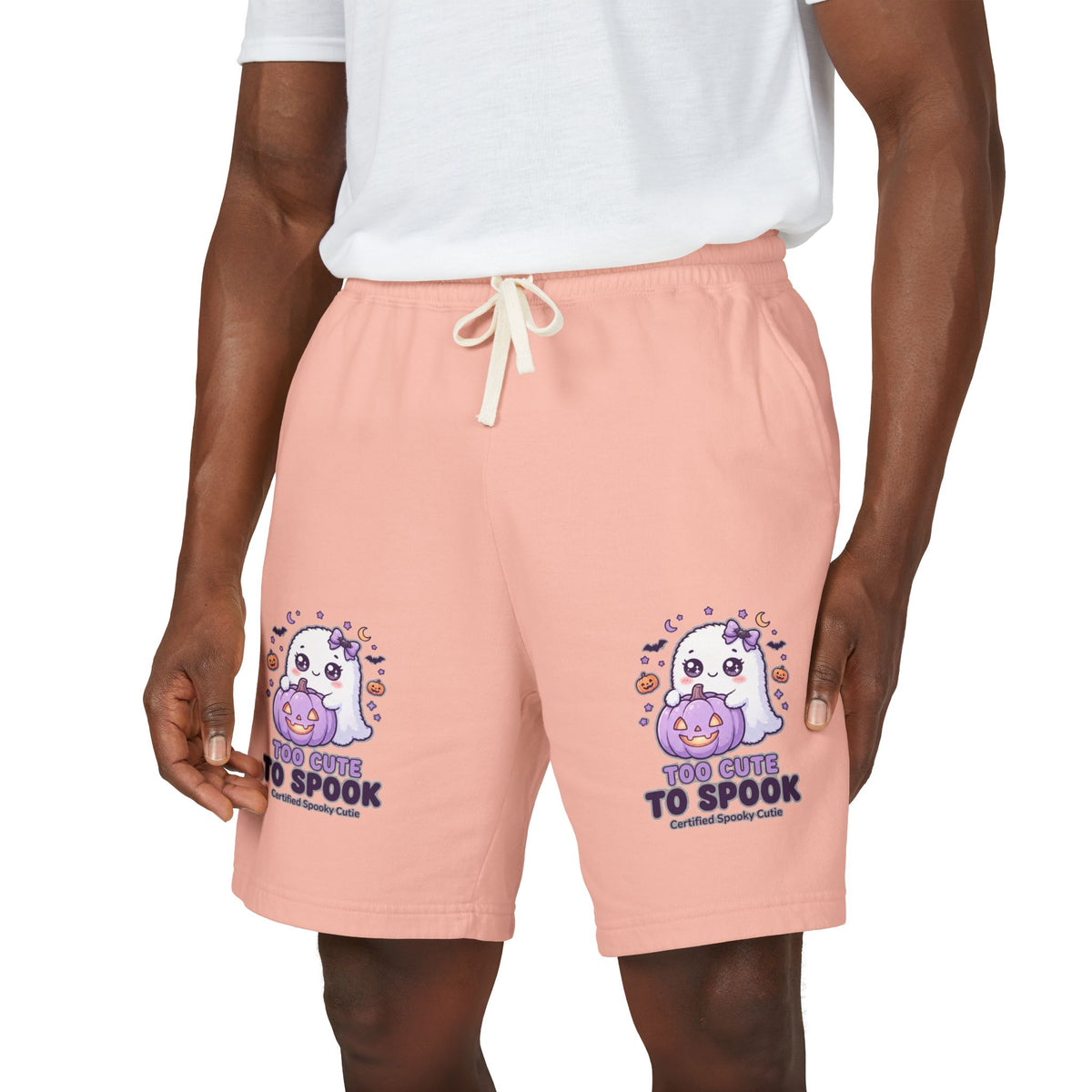 Cute Ghost 'Too Cute to Spook' Fleece Sweat Shorts