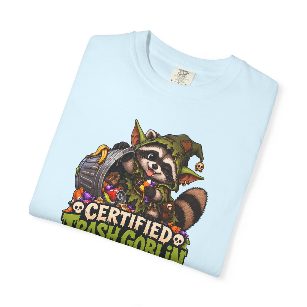 Certified Trash Goblin T-Shirt — Cute Mischief Raccoon Graphic Tee