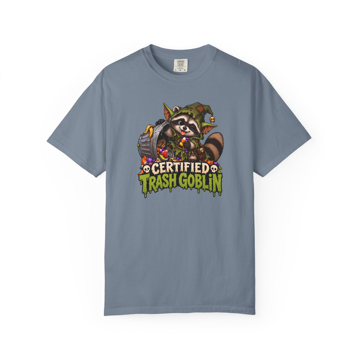 Certified Trash Goblin T-Shirt — Cute Mischief Raccoon Graphic Tee