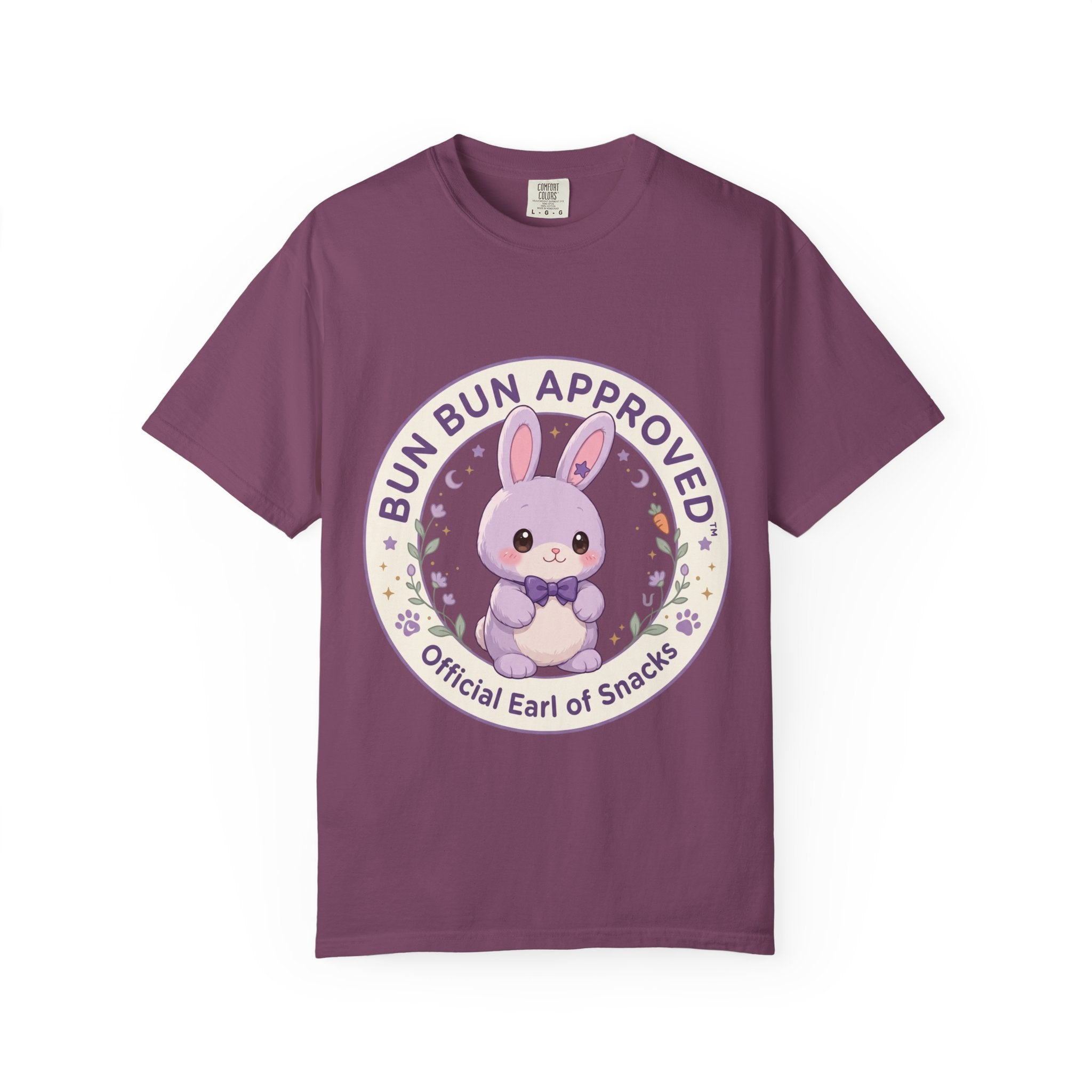 Bun Bun Approved Bunny T‑Shirt — "Official Earl of Snacks" Cute Pastel Tee