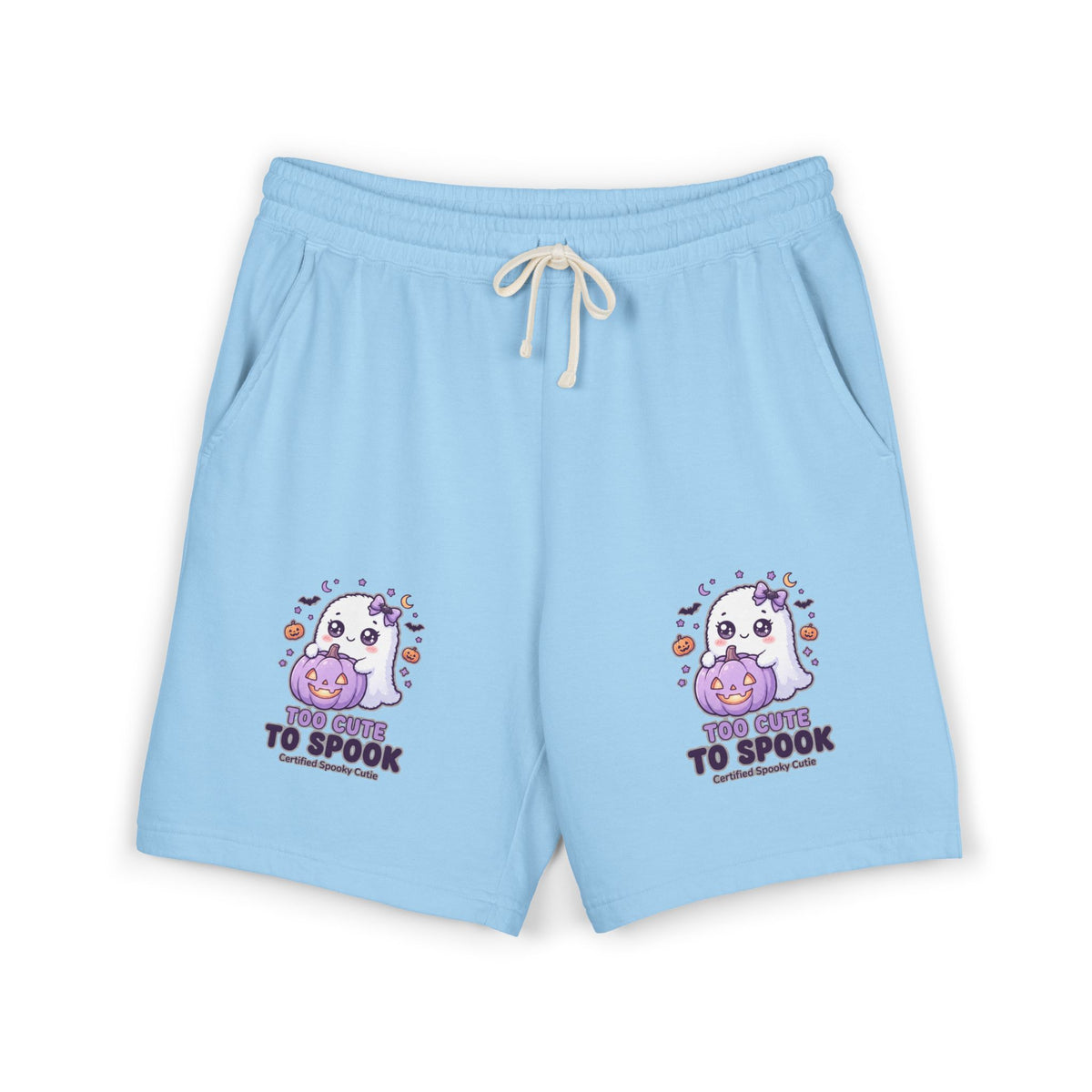 Cute Ghost 'Too Cute to Spook' Fleece Sweat Shorts