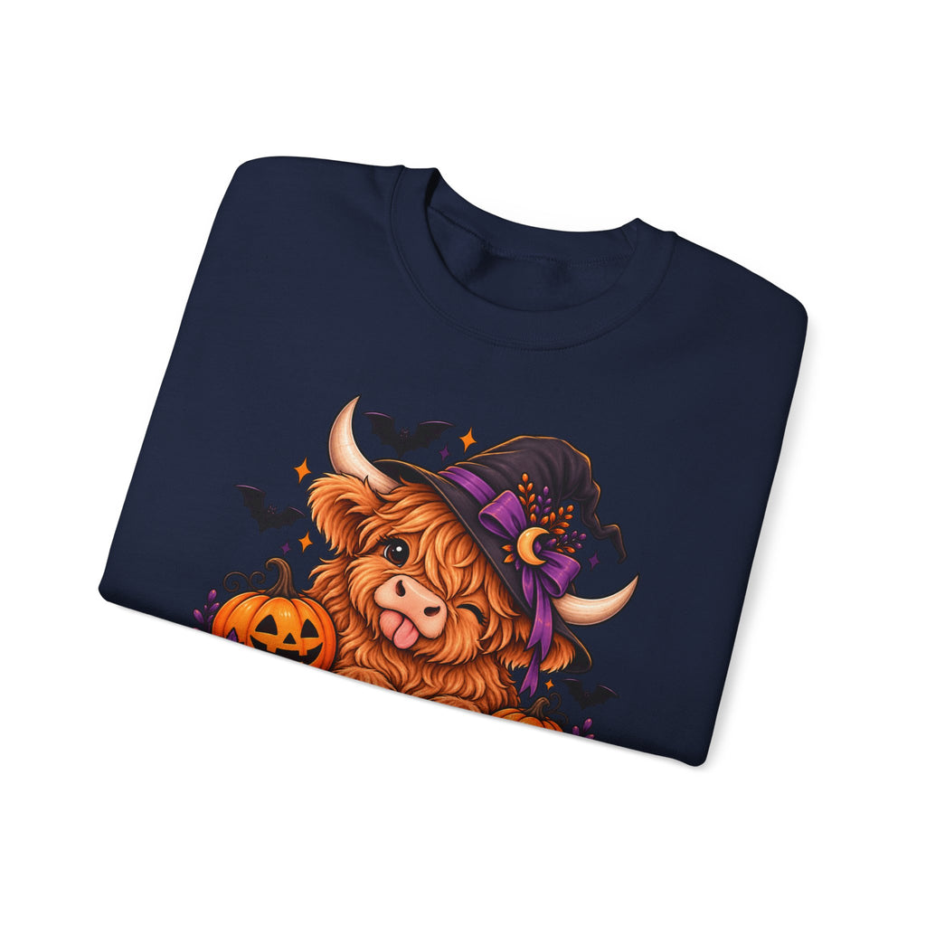 "Moo-dy & Spooky" Highland cow sweatshirt