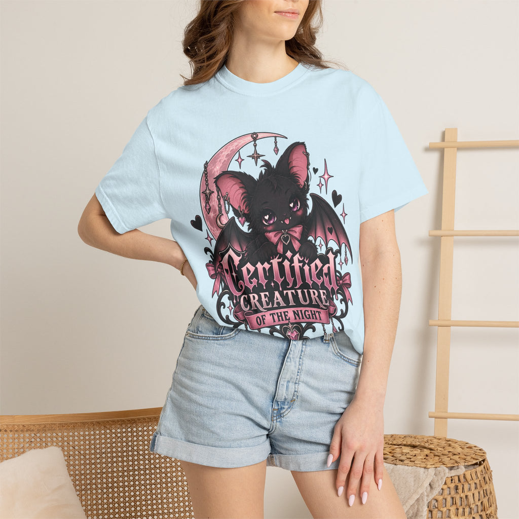 Certified Creature of the Night T-Shirt — Goth Bat Graphic Tee