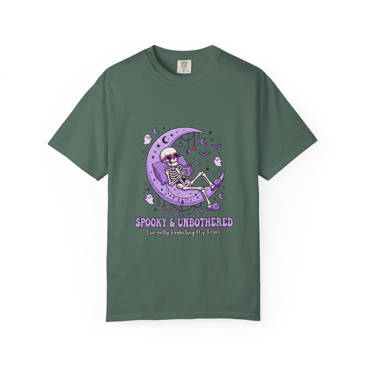 Spooky & Unbothered Skeleton Moon T-Shirt