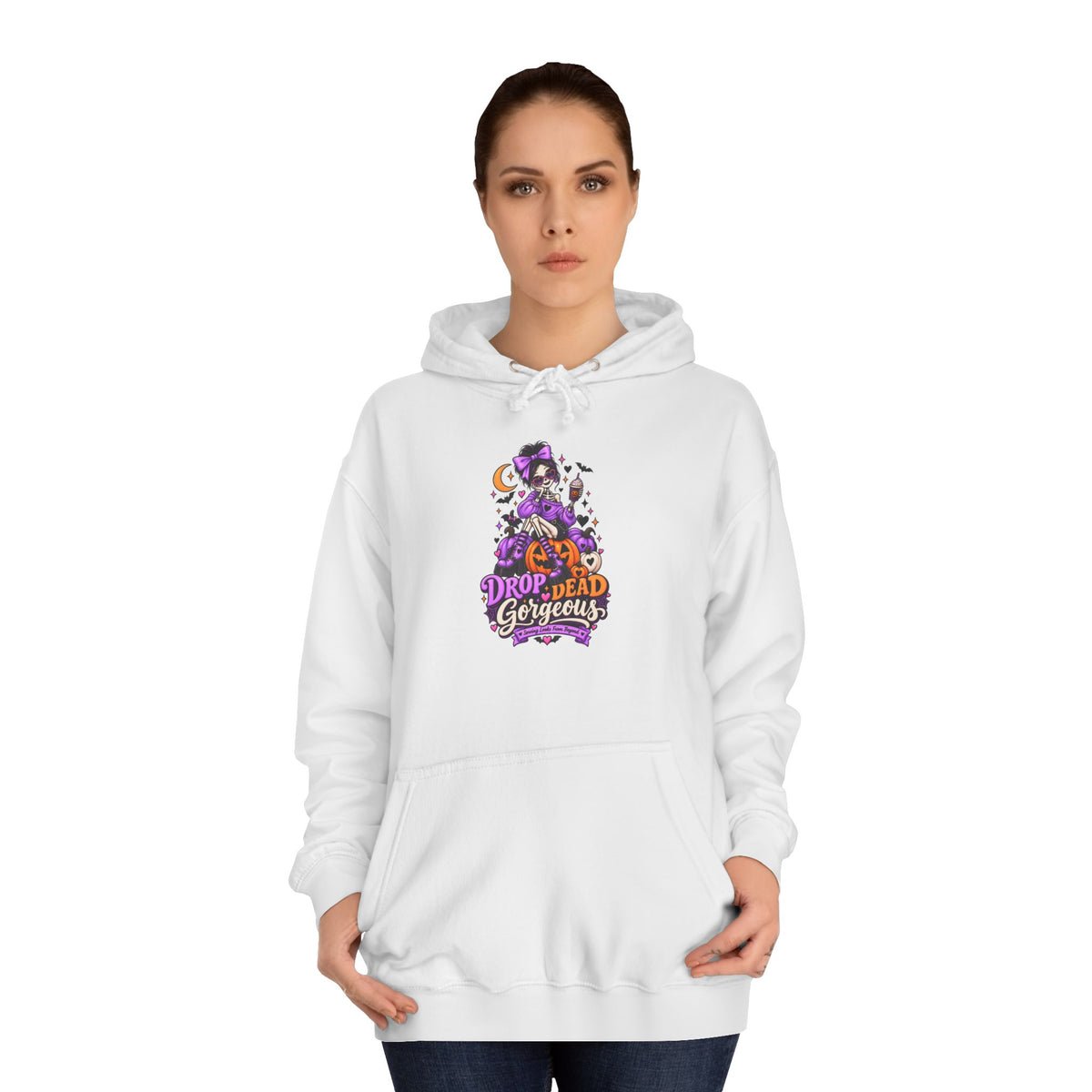 Hoodie - 'Drop Dead Gorgeous' Witchy Purple Graphic Hoodie