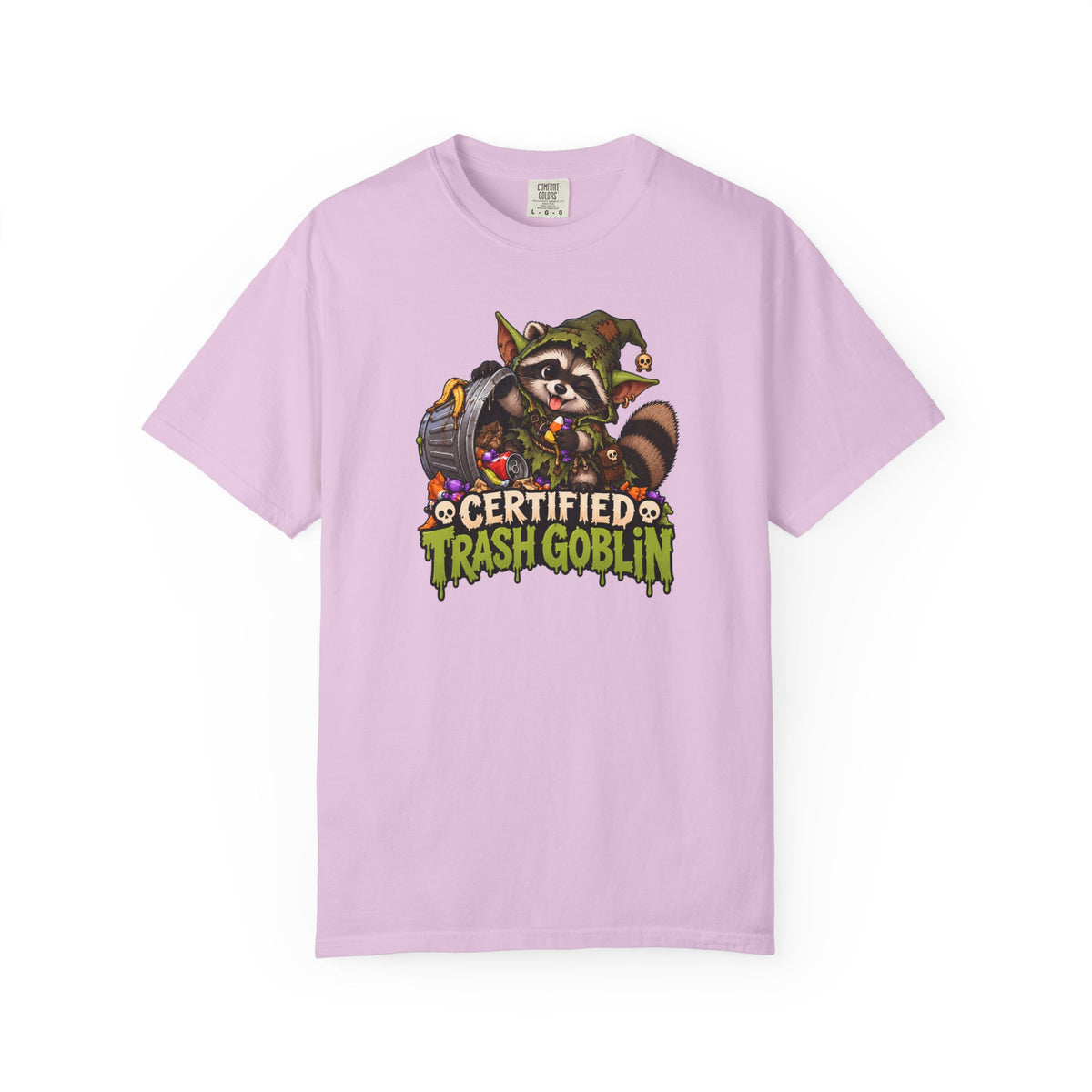 Certified Trash Goblin T-Shirt — Cute Mischief Raccoon Graphic Tee