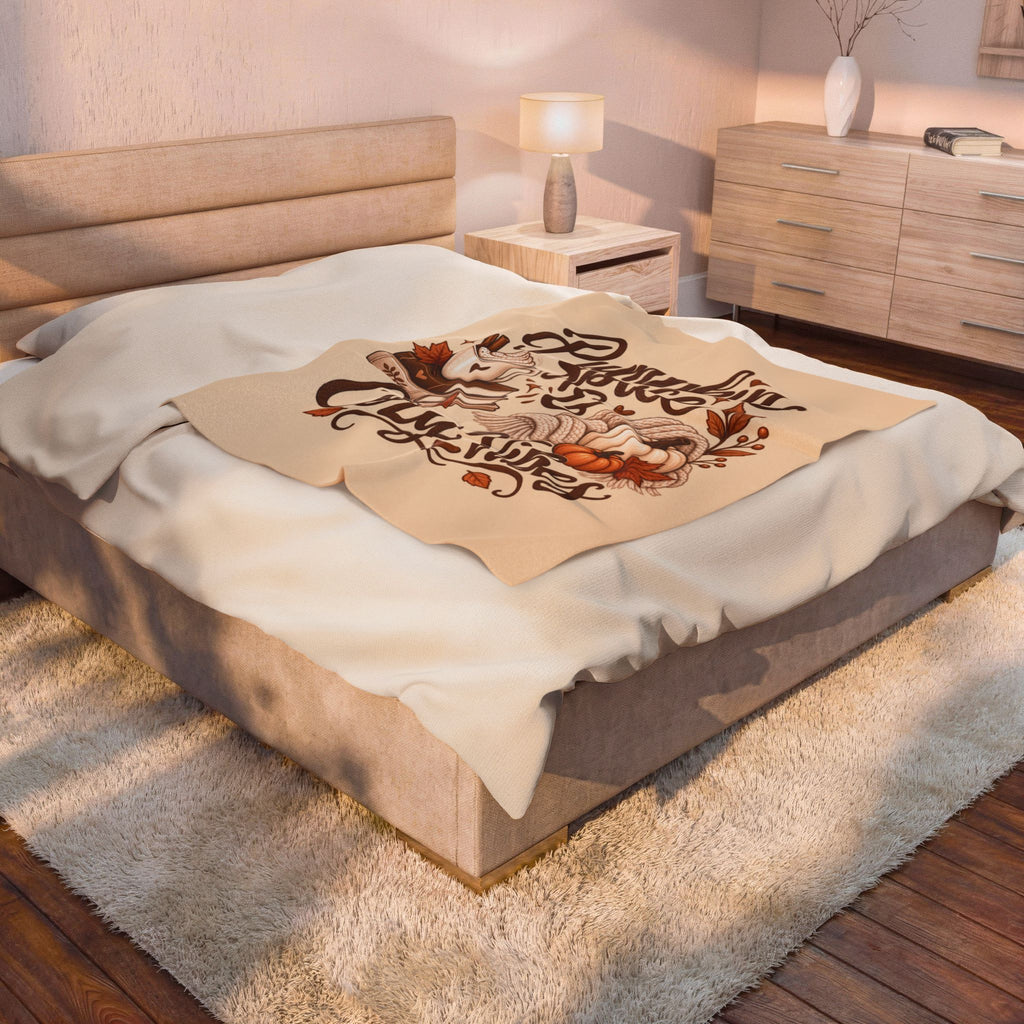 Pumpkin Spice & Cozy Vibes Velveteen Plush Blanket