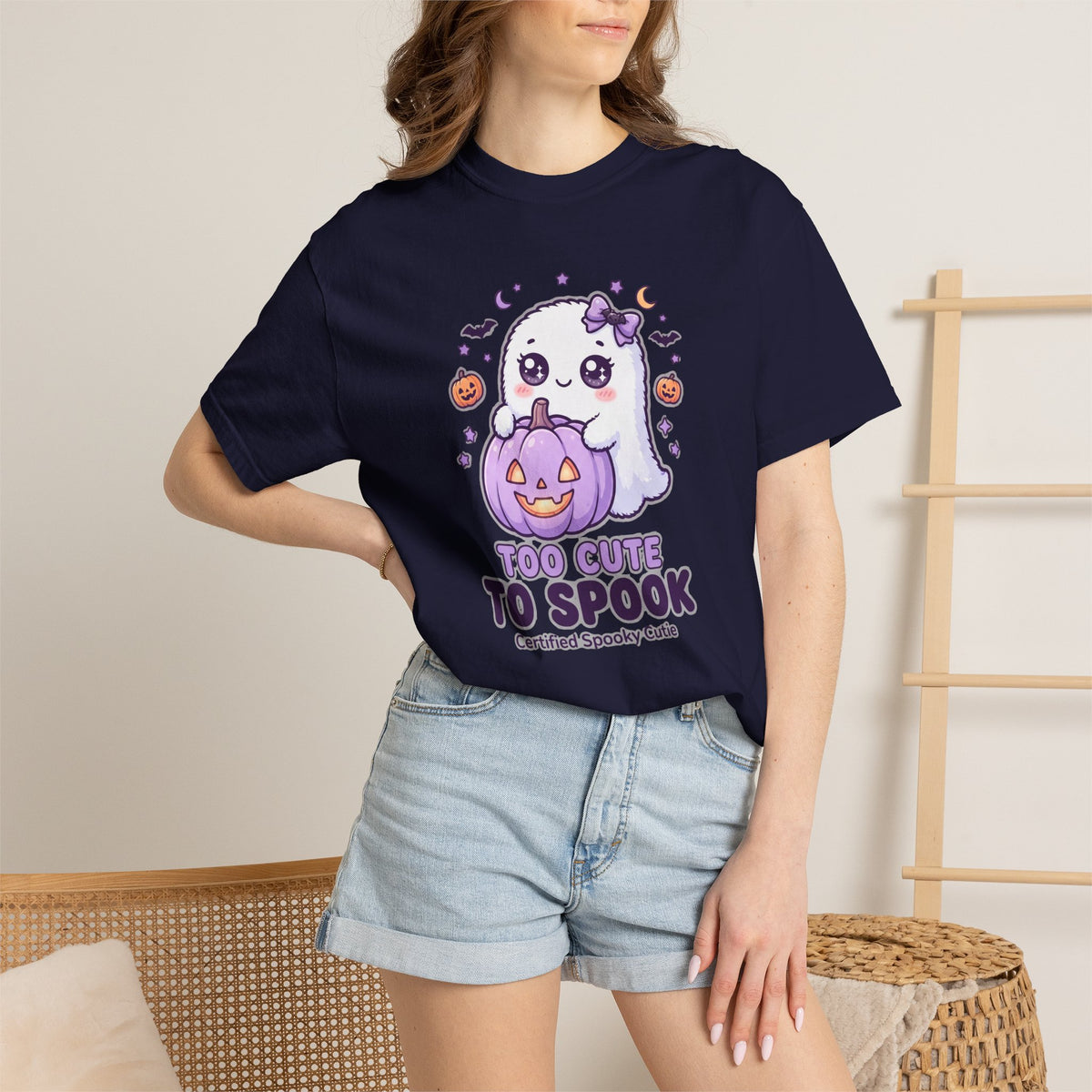 Too Cute to Spook Ghost T-Shirt — Cute Halloween Graphic Tee