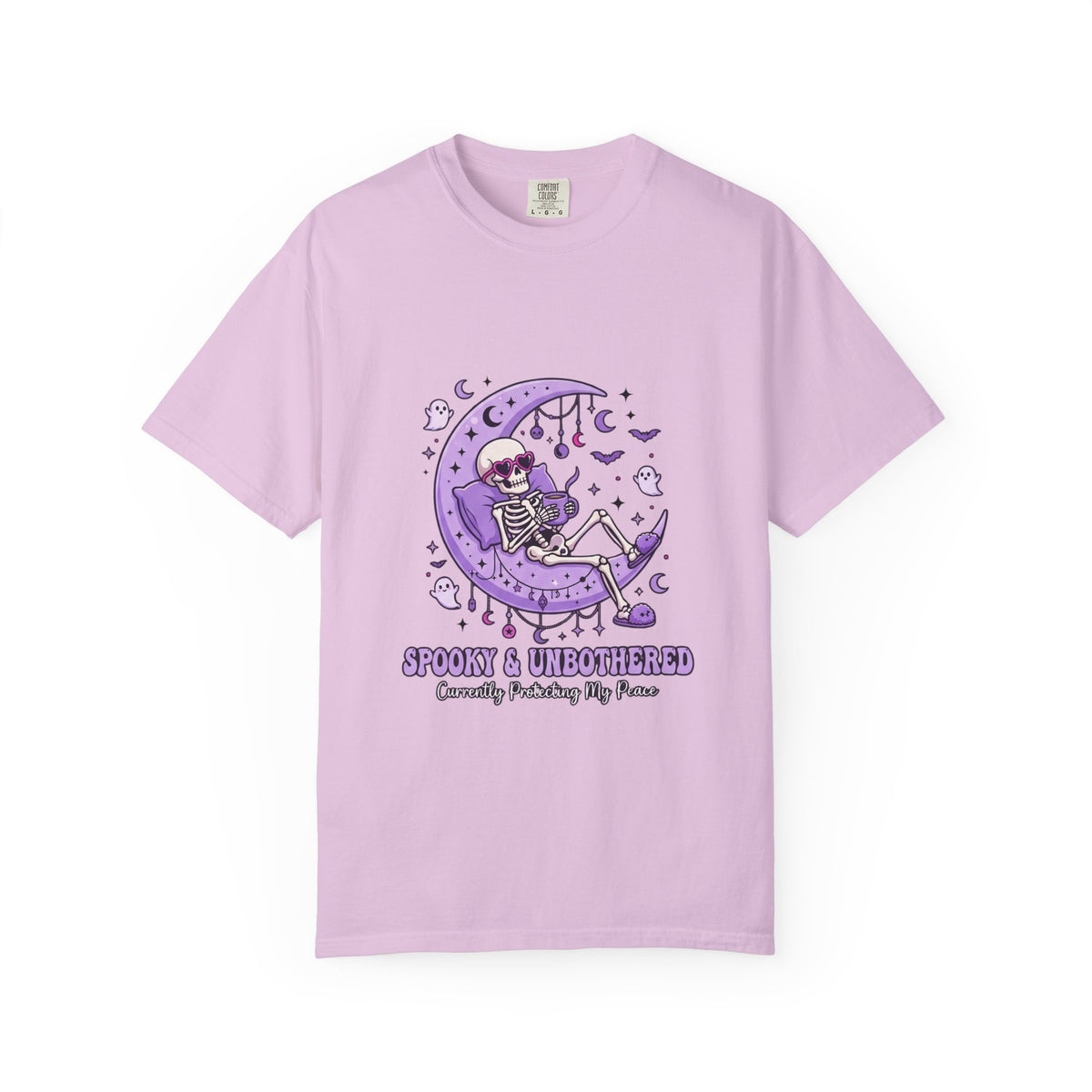Spooky & Unbothered Skeleton Moon T-Shirt