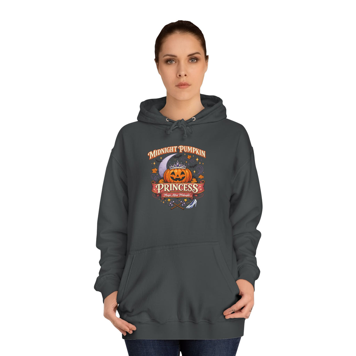 Pumpkin Princess College Hoodie — Fall Halloween Cute Graphic Hoodie