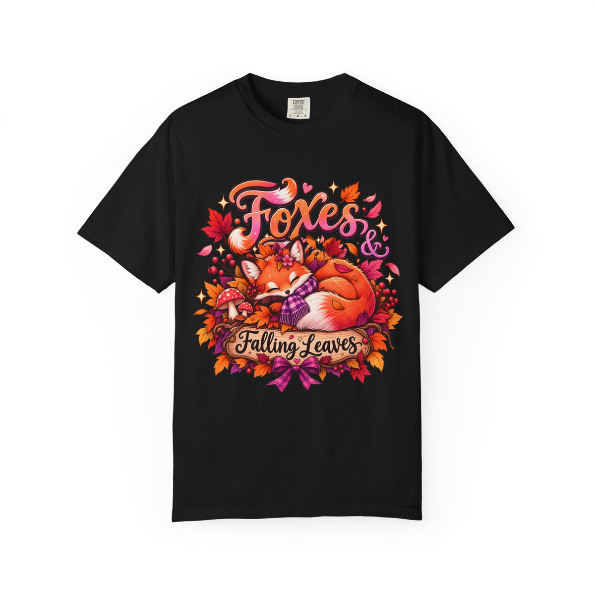 Foxes & Falling Leaves T-Shirt — Cozy Autumn Fox Graphic Tee