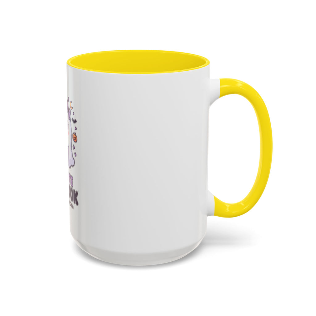 Too Cute to Spook Coffee Mug — Halloween Ghost Pumpkin Accent Mug (11/15oz)
