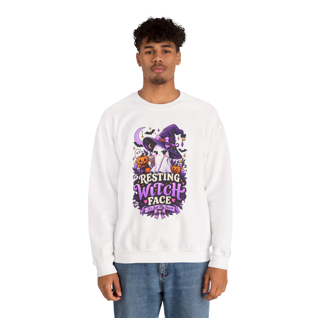Sweatshirt — "Resting Witch Face" Halloween Crewneck