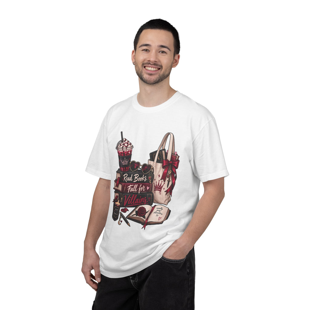 Bookish Villains Graphic T-Shirt — "Read Books I Fall for Villains"