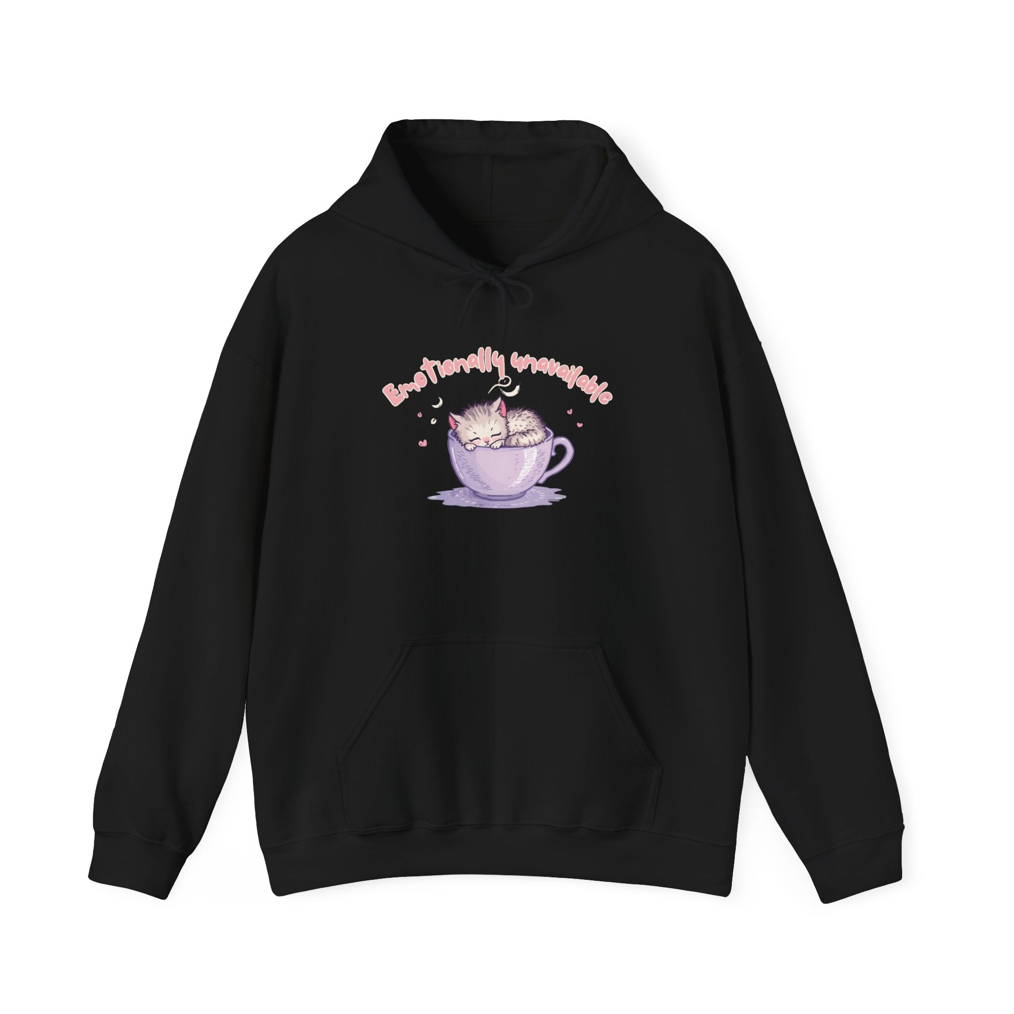 Hoodie - "Beautifully Unremarkable" Cat in Teacup Cute Graphic Hoodie