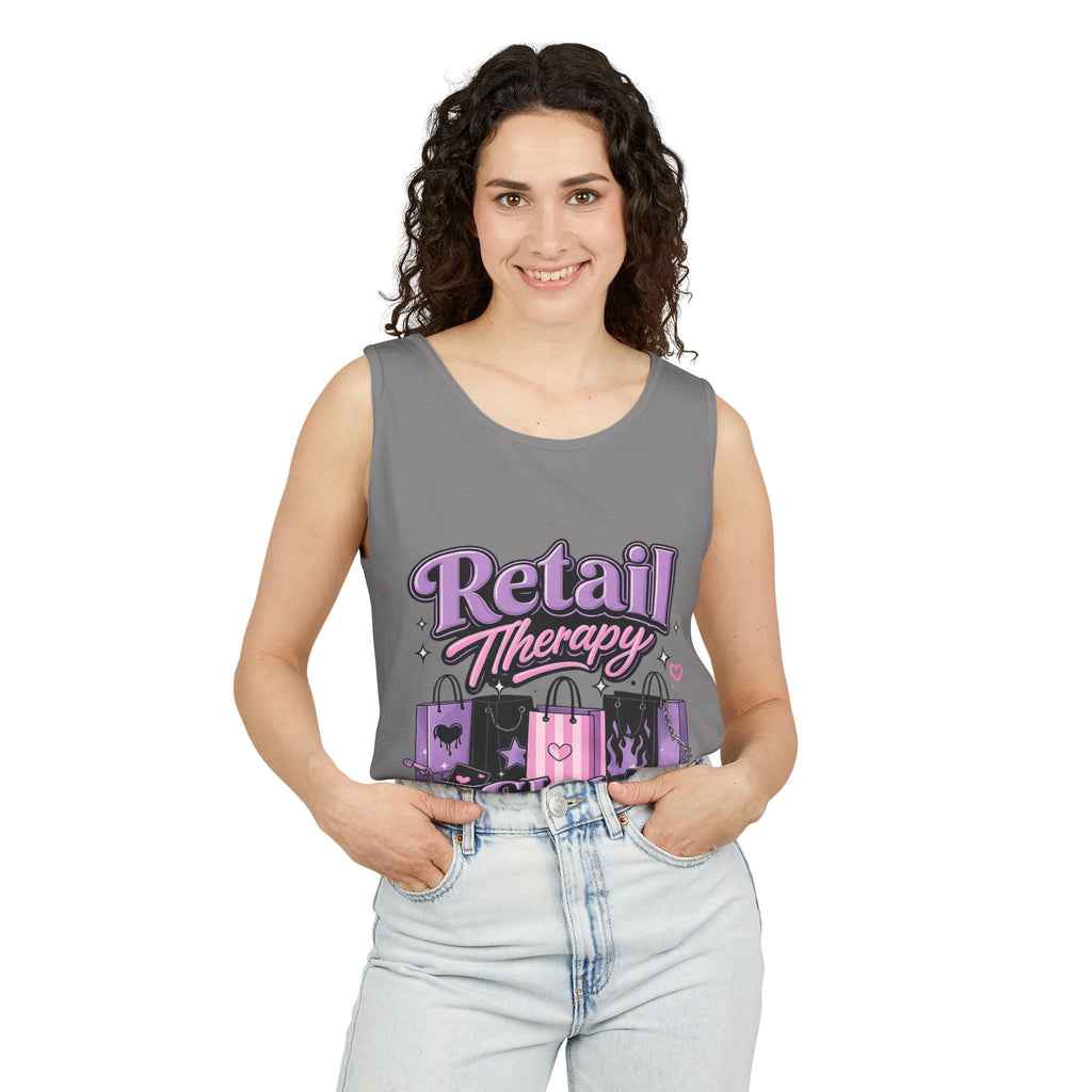 Retail Therapy Club Tank Top — Funny Shopping Lovers Graphic Tank