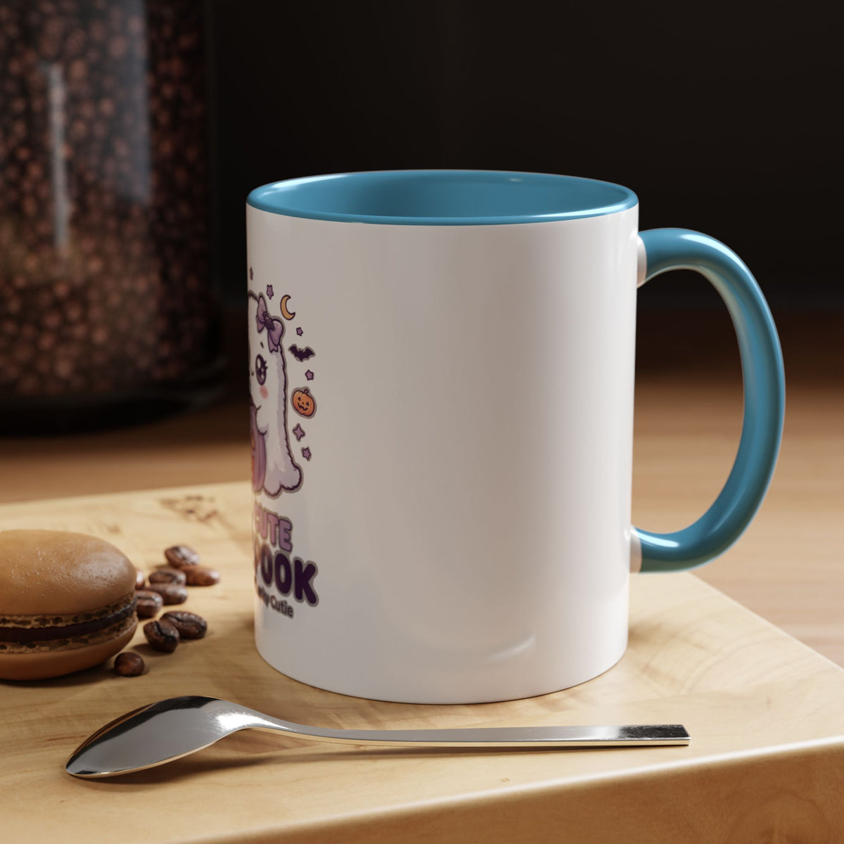 Too Cute to Spook Coffee Mug — Halloween Ghost Pumpkin Accent Mug (11/15oz)